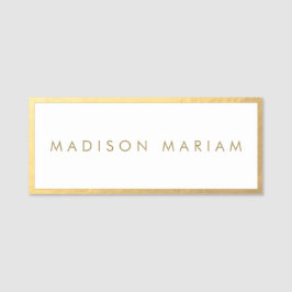Elegante Gold Border Name Tag Namensschild
