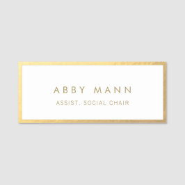 Elegante Gold Border Name Tag Namensschild