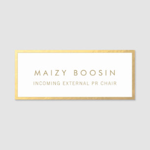 Elegante Gold Border Name Tag Namensschild