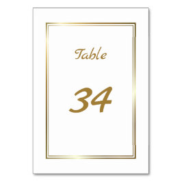 Elegante Gold Border Wedding Tischnummer