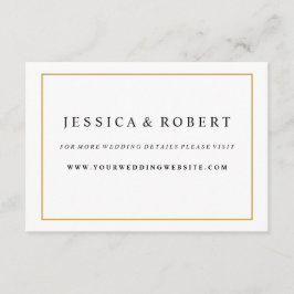 Elegante Gold Border Wedding Website Beipackkarte Begleitkarte