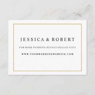 Elegante Gold Border Wedding Website Beipackkarte Begleitkarte