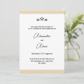 Elegante Gold Borders Minimalistisch Cookie Weddin Einladung (Stehend Vorderseite)