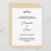 Elegante Gold Borders Minimalistisch Cookie Weddin Einladung (Vorne/Hinten)
