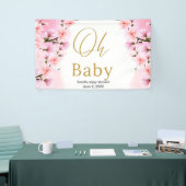 Elegante Gold Botanical Baby Shower Banner (Messeveranstaltung)