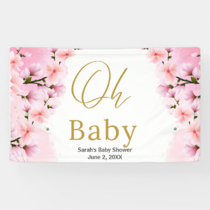 Elegante Gold Botanical Baby Shower Banner