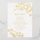 Elegante Gold Botanical Bridal Dusche Einladung (Vorderseite)