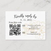 Elegante Gold Botanical QR UAWG Enclosure Card Begleitkarte (Rückseite)