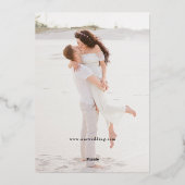 Elegante Gold Botanische Kalligraphie Save the Dat Folieneinladung (Rückseite)