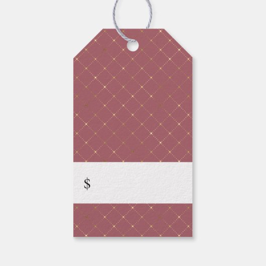 Elegante Gold Botanische Preise Geschenkanhänger (Rückseite)