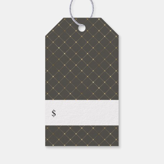 Elegante Gold Botanische Preise Geschenkanhänger (Rückseite)