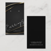 Elegante Gold Boutique Earring Display Card Visitenkarte (Vorne/Hinten)