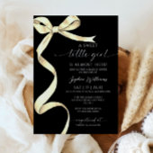 Elegante Gold Bow Sweet Little Girl Baby Shower Einladung