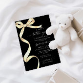 Elegante Gold Bow Sweet Little Girl Baby Shower Einladung