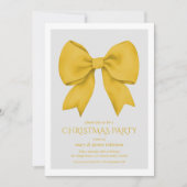 Elegante Gold Bow Weihnachtsfeier Einladung (Vorderseite)