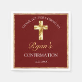 Elegante Gold Boys Bestätigung Vielen Dank Serviette (Vorderseite)