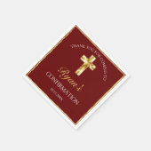 Elegante Gold Boys Bestätigung Vielen Dank Serviette (Ecke)