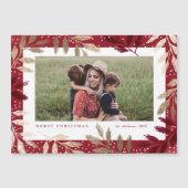 Elegante Gold Branches Foto Weihnachtskarten Magnetkarte (Vorderseite)