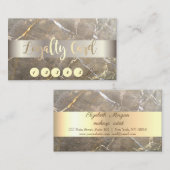 Elegante, Gold, Brauner Marmorstein Treuekarte (Vorne/Hinten)