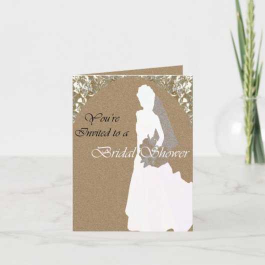 Elegante Gold Brautparty Note Card Einladung (Vorderseite)