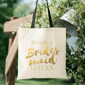 Elegante Gold Bridesmaid Wedding Tote Bag Tragetasche