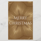 Elegante Gold Brown Christmas Kaleidoscope Star Briefpapier (Vorderseite)