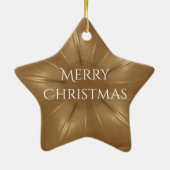 Elegante Gold Brown Christmas Kaleidoscope Star Keramikornament (Hinten)