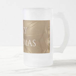 Elegante Gold Brown Christmas Kaleidoscope Star Mattglas Bierglas