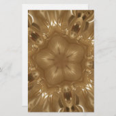 Elegante Gold Brown Kaleidoscope Star Design Briefpapier (Vorne/Hinten)