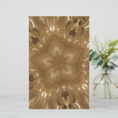 Elegante Gold Brown Kaleidoscope Star Design Briefpapier (Stehend Vorderseite)