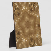 Elegante Gold Brown Kaleidoscope Star Design Fotoplatte (Seite)