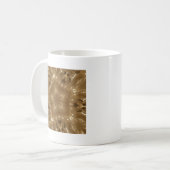 Elegante Gold Brown Kaleidoscope Star Design Kaffeetasse (Vorderseite Links)