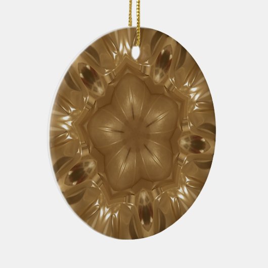Elegante Gold Brown Kaleidoscope Star Design Keramik Ornament (Rechts)