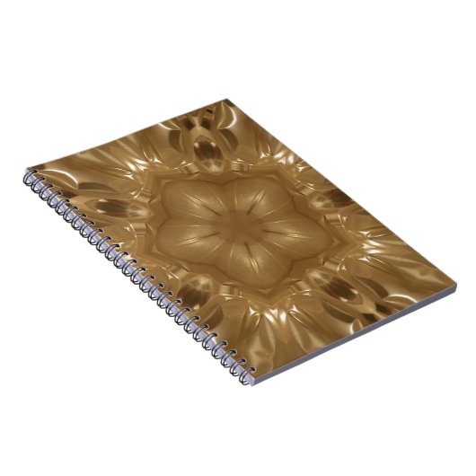 Elegante Gold Brown Kaleidoscope Star Design Notizblock (Rechte Seite)