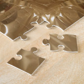 Elegante Gold Brown Kaleidoscope Star Design Puzzle (Seite)