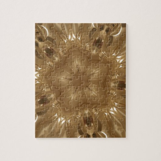 Elegante Gold Brown Kaleidoscope Star Design Puzzle (Vertikal)