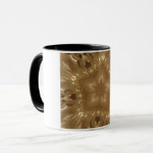 Elegante Gold Brown Kaleidoscope Star Design Tasse (Vorderseite Links)