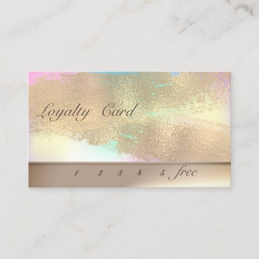 Elegante Gold Brush Stroke Ombre Loyalty Card Treuekarte (Vorderseite)