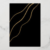 Elegante Gold Burgundy Rot und Schwarze Flora Hoch Folieneinladung (Rückseite)