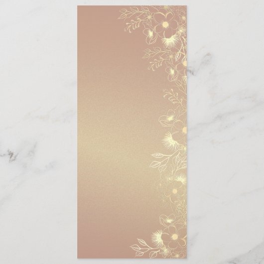 Elegante Gold Burgundy Wedding Menu Card Menükarte (Rückseite)