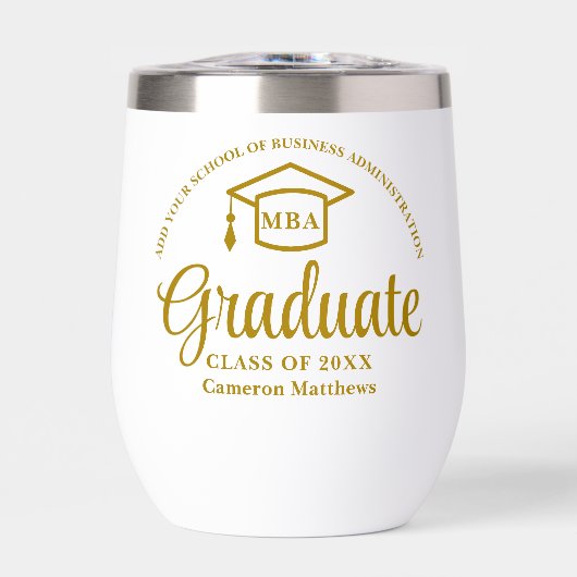 Elegante Gold Business School Abschluss MBA (Vorderseite)