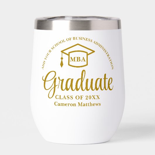 Elegante Gold Business School Abschluss MBA (Rückseite)