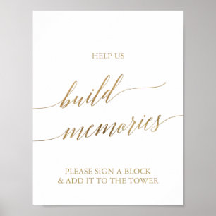 Elegante Gold Calligrafy Build Erinnerungen signie Poster