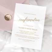 Elegante Gold Calligrafy Confirmation Einladung