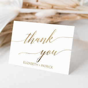 Elegante Gold Calligrafy Dankeschön Card Dankeskarte
