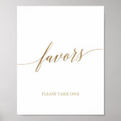 Elegante Gold Calligrafy Favoriten Poster
