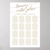 Elegante Gold Calligrafy French Seating Chart Poster (Vorne)