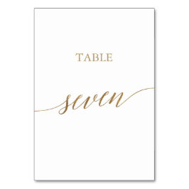 Elegante Gold Calligrafy Table Seven Tischnummer