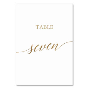 Elegante Gold Calligrafy Table Seven Tischnummer