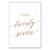 Elegante Gold Calligrafy Tischnummer 27 (Rückseite)